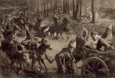 Troupes Allemandes avec Butin de Guerre et Prisonniers et Bétail Capturé - Felix Schwormstadt